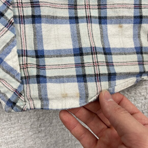 Salt Valley Western Shirt Men’s L White / Blue Plaid Button Up Long Sleeve Snap* - Picture 8 of 16